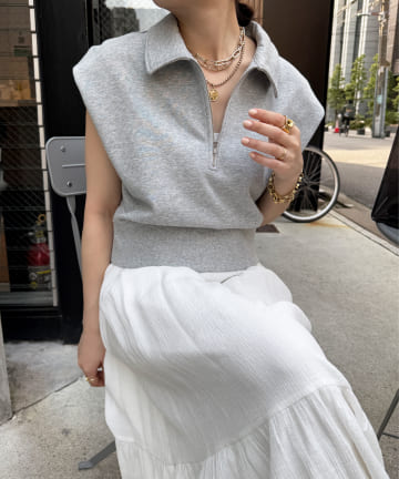 ハーフジップスウエット＋ワンピースセット