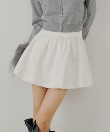 【Chico】切り替えサテンライクバルーンスカート