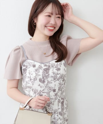 natural couture(ナチュラルクチュール) パルクロ・店舗限定 /【mizumami】フリル袖プチハイニットプルオーバー