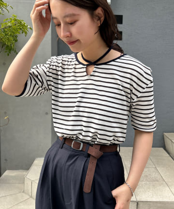 Kastane(カスタネ) 【eguchi企画/WEB限定】パイピングボーダーTEE