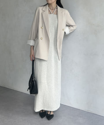 Thevon.(ゼヴォン) ホルターネックカップ付きナローキャミワンピース