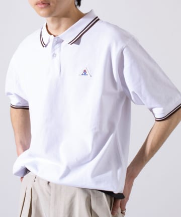 【EXCLUSIVE】【GEVACO】ワンポイントワッペン 半袖ラインポロシャツ