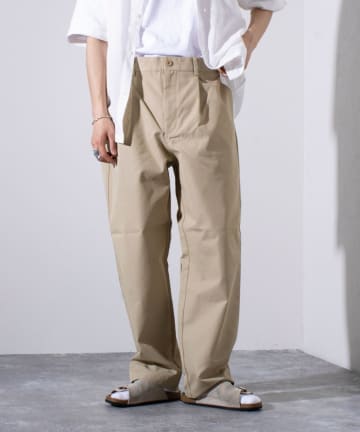 【GEVACO/ゲバコ】タック入り テーパード チノパンツ ワイドテーパード