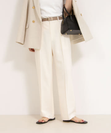 NOLLEY'S(ノーリーズ) 【PR林☆別注カラーあり】ウォッシャブルツイルストレッチ愛されワイドパンツ