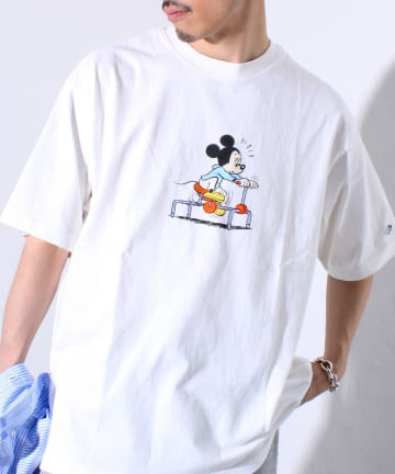 FREDY & GLOSTER(フレディ アンド グロスター) 【MICKEY×DISCUS ATHLETIC】コラボ プリント 半袖Tシャツ
