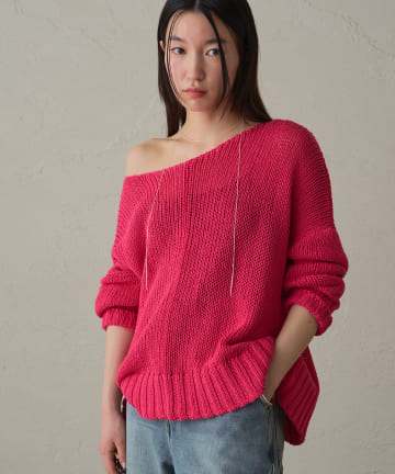 OUTLET(アウトレット) 【Loungedress】コットンワイドニット