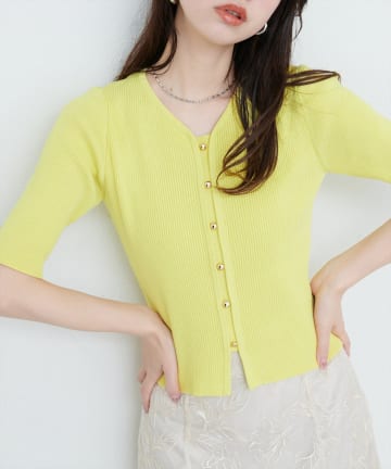 natural couture(ナチュラルクチュール) 前あきカーデ風ニット