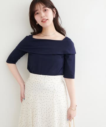 オフショルデザインカットソーTOPS