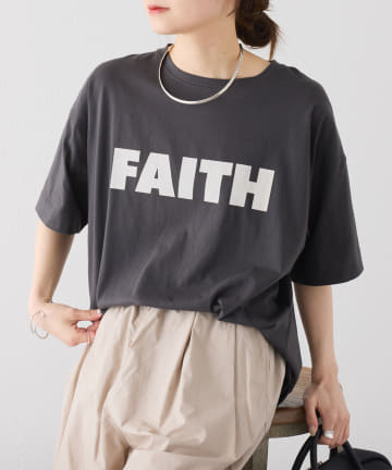 PUAL CE CIN(ピュアルセシン) 【汗シミ防止素材】シンプルロゴTシャツ