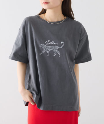PUAL CE CIN(ピュアルセシン) アニマルプリントパンサーTシャツ