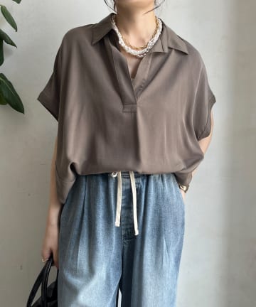 DOUDOU(ドゥドゥ) リヨセルツイルスキッパーシャツ