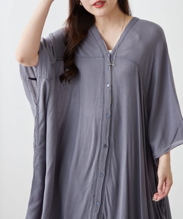NICE CLAUP / OLIVE des OLIVE OUTLET(ナイスクラップ  / オリーブ デ オリーブ アウトレット) 【NAO】ハシゴレース入BIGカーデブラウス