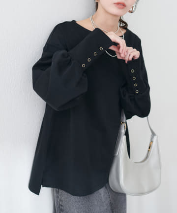 NICE CLAUP / OLIVE des OLIVE OUTLET(ナイスクラップ  / オリーブ デ オリーブ アウトレット) 【natural couture】袖口長めリブカットソー