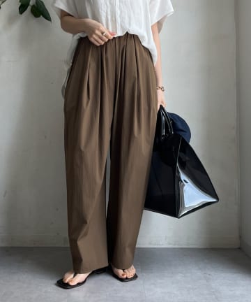 DOUDOU(ドゥドゥ) 【WEB限定】接触冷感デサインタックパンツ