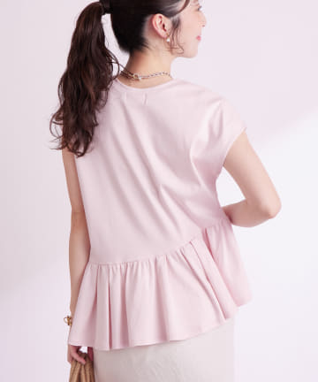 La boutique BonBon(ラブティックボンボン) 【スタイルUP】アシメペプラムカットソー