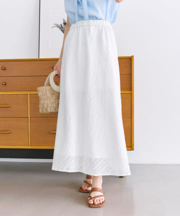 【清楚で上品】シアーチェックバイアススカート