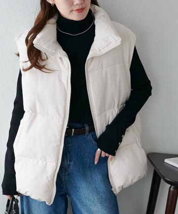 DISCOAT(ディスコート) 【リバイバル/WEB限定】スタンドカラーフェイクダウンベスト