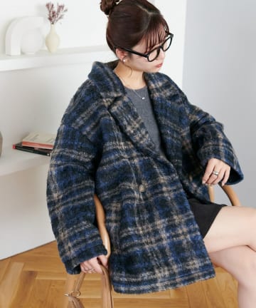 【柔らか素材/高見え/7色展開】Wテーラードジャケットコート《WEB限定》