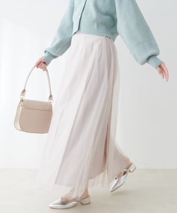 【natural couture】チュールコンビスカート