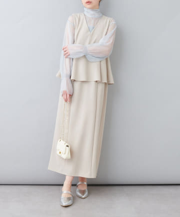 NICE CLAUP / OLIVE des OLIVE OUTLET(ナイスクラップ  / オリーブ デ オリーブ アウトレット) 【natural couture】セレモニーワンピース+ブラウスセット