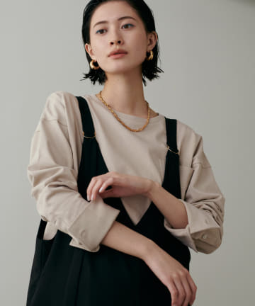 NICE CLAUP / OLIVE des OLIVE OUTLET(ナイスクラップ  / オリーブ デ オリーブ アウトレット) 【LARUTA】カフス付き天竺カットプルオーバー