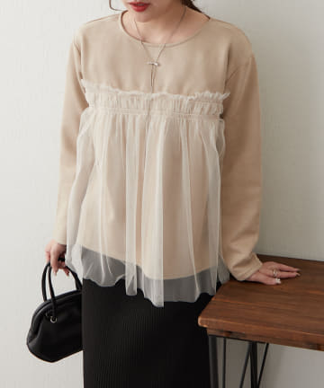 NICE CLAUP / OLIVE des OLIVE OUTLET(ナイスクラップ  / オリーブ デ オリーブ アウトレット) 【RMAF】スエポンチュールドッキングプルオーバー