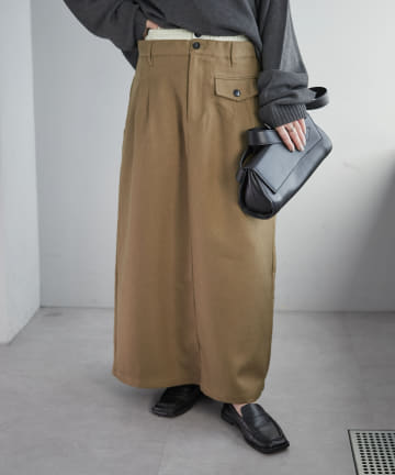NICE CLAUP / OLIVE des OLIVE OUTLET(ナイスクラップ  / オリーブ デ オリーブ アウトレット) 【NUNIFE】ダブルウエストＡラインスカート