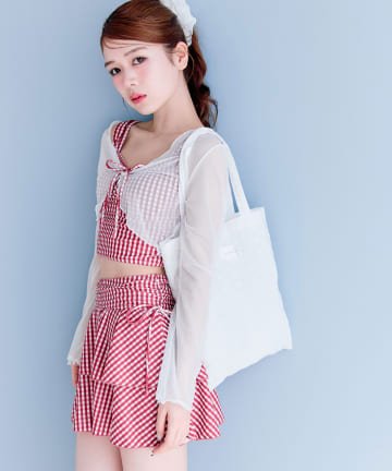 OLIVE des OLIVE(オリーブ デ オリーブ) 【3点セット】レース羽織付リボンswim wear