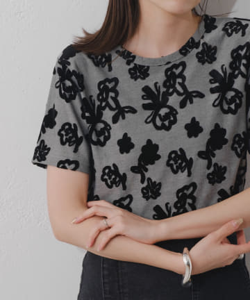 Kastane(カスタネ) 【WEB限定】フロッキーフラワーチビTEE