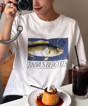 CIAOPANIC TYPY(チャオパニックティピー) 【UNISEX】レトロ魚TEE