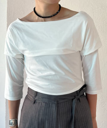 OUTLET(アウトレット) 【SHENERY】肩デザインオフショルプルオーバー