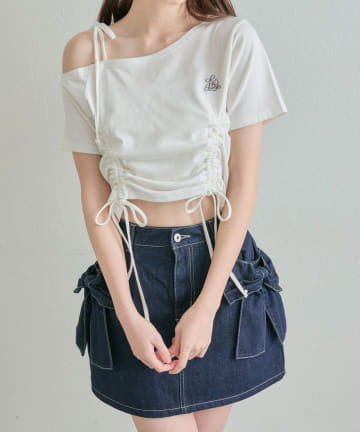 OLIVE des OLIVE(オリーブ デ オリーブ) ドロストワンショルTシャツ