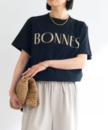 un dix cors(アンディコール) 《シックな大人カジュアル》BONNESフロッキーロゴT