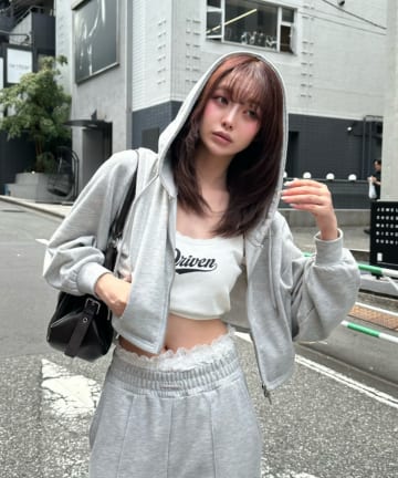 【セットアップ対応】フード付ダブルジップパーカー