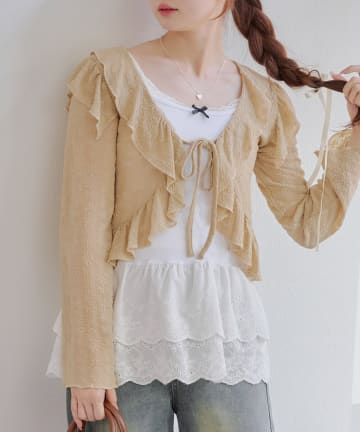 NICE CLAUP / OLIVE des OLIVE OUTLET(ナイスクラップ  / オリーブ デ オリーブ アウトレット) 【RMAF】レイヤードコーデにおすすめ、裾レース重ね着キャミインナー