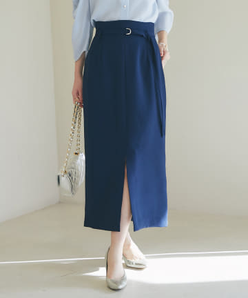 【La boutique BonBon】ダブルクロスベルト付きナロースカート