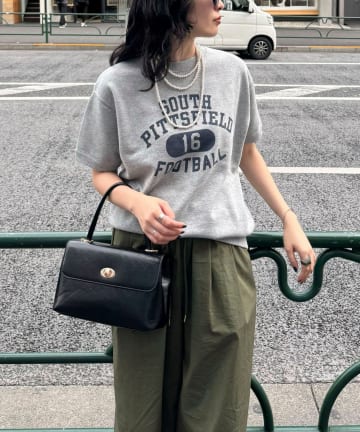 【Champion/チャンピオン】プリント入り裏毛半袖スウェットTシャツ