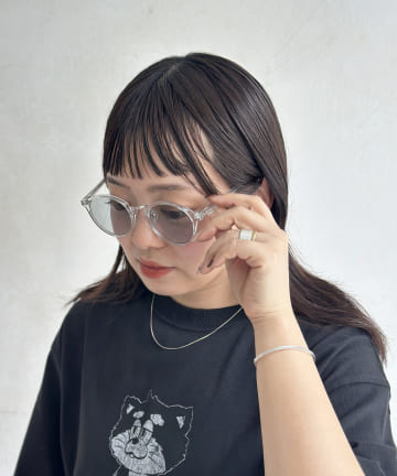 CPCM(シーピーシーエム) ボストン型クリアフレームサングラス
