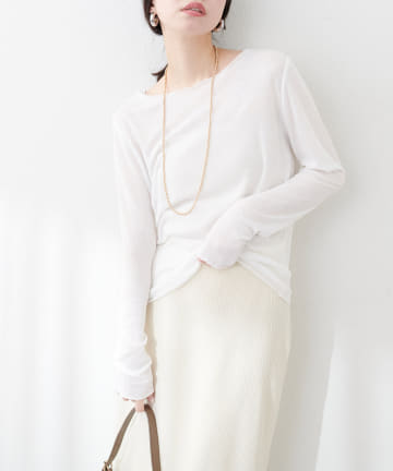 NICE CLAUP / OLIVE des OLIVE OUTLET(ナイスクラップ  / オリーブ デ オリーブ アウトレット) 【natural couture】とろみシアープルオーバー