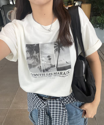 【ユニセックス】サマーフォトグラフィックTシャツ
