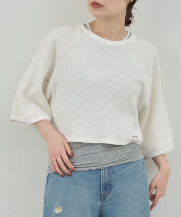 GALLARDAGALANTE(ガリャルダガランテ) 【PEAS】サーマルクロップドTシャツ