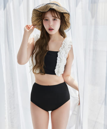 one after another NICE CLAUP(ワンアフターアナザー ナイスクラップ) swimwear/綿レースフリル(3点セット)