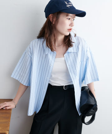 DISCOAT(ディスコート) 【ユニセックス】サッカーストライプボックスシャツ