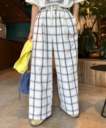 CIAOPANIC TYPY(チャオパニックティピー) 【UNISEX】オンブレチェックイージーパンツ