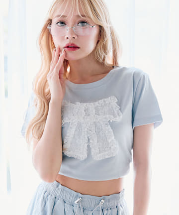 OLIVE des OLIVE(オリーブ デ オリーブ) リボンTシャツ