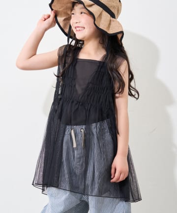 CIAOPANIC TYPY(チャオパニックティピー) 【WEB限定】【KIDS】シャーリングチュール2WAYワンピース