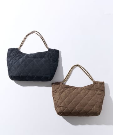 un dix cors(アンディコール) 【cache cache(カシュカシュ)】ナイロンキルトチェーントート