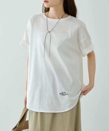 PUAL CE CIN(ピュアルセシン) 【汗シミ防止】ワンポイントロゴTシャツ
