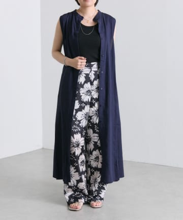 ear PAPILLONNER(イア パピヨネ) 《動画あり/ドライタッチ》サイドゴムノースリワンピース【SUM1 STYLE(スミスタイル)】