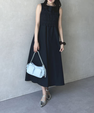 Thevon.(ゼヴォン) シャーリングビスチェ×ノースリワンピース